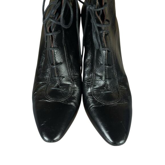 Marc Jacobs The Victorian Black Leather Lace-Up Ankle Boots Size 7 US - Picture 10 of 11